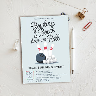 Bowling Bocce Team Byggande Church Business Simple Inbjudningar