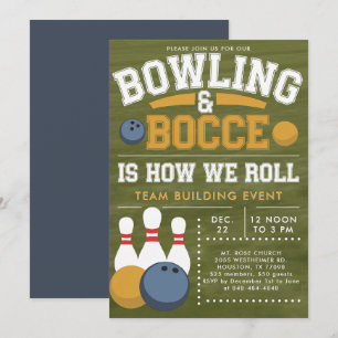 Bowling Bocce Team Community Church Business Inbjudningar