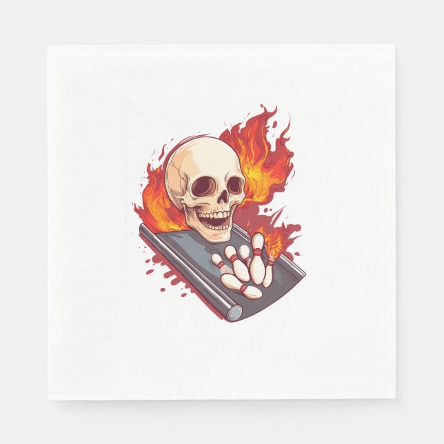 Bowling Bones - Lunt Sports Skull Pappersservett (Framsidan)