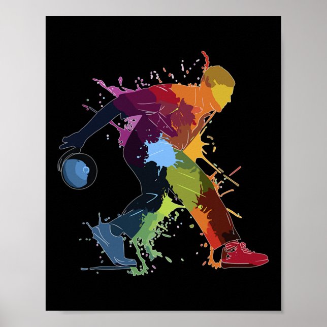 Bowling Bowler Paint Splash  Poster (Framsidan)