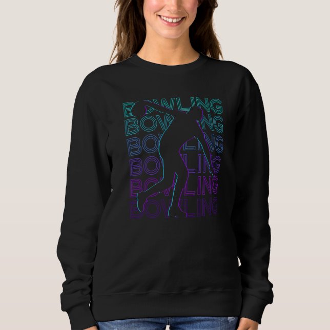 Bowling Bowler Retro T Shirt (Framsida)