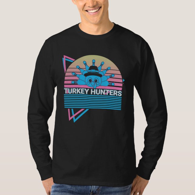 Bowling Bowler Retro Turkey Hunters T Shirt (Framsida)