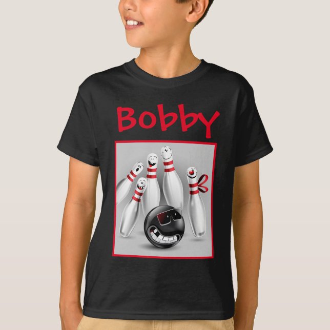 Bowling Boy's Shirt T Shirt (Framsida)