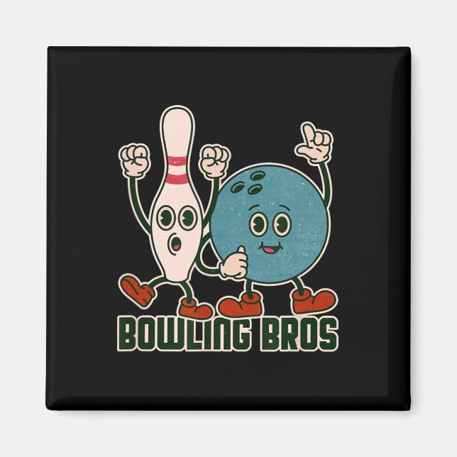 Bowling Bros Team League Alley Byll Bowler - Bowli Magnet (Framsidan)