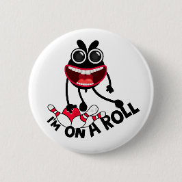 Bowling Bunny Pin Button Knapp