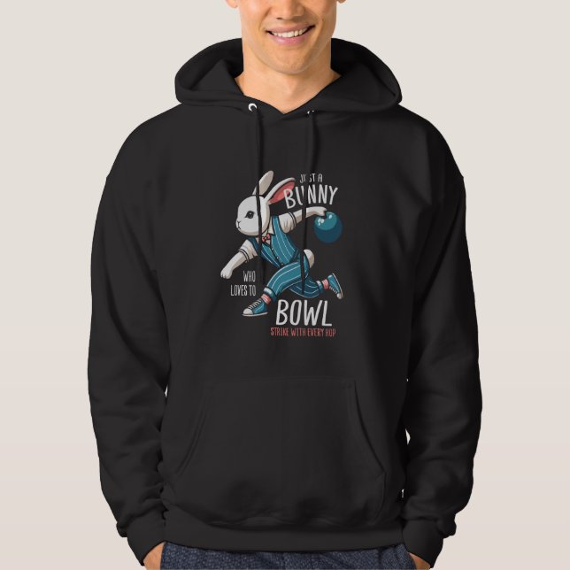 Bowling Bunny Rabbit Bowlareare Hoodie (Framsida)