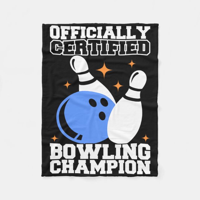 Bowling Byll Bowler Outfit Bowling Champion  Fleecefilt (Framsidan)