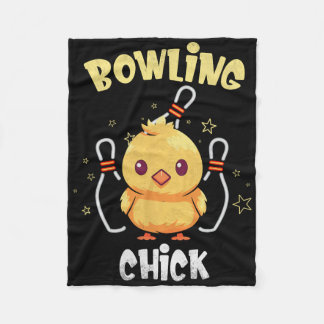 Bowling Chick Funny Chicken Athlete Bowler Men Wom Fleecefilt