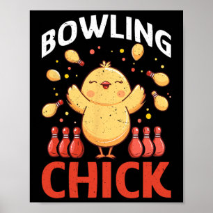 Bowling Chick Roliga Bowling Bylls Poster