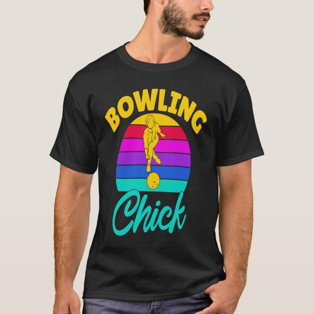 Bowling Chick Women Team Bowler T Shirt (Framsida)