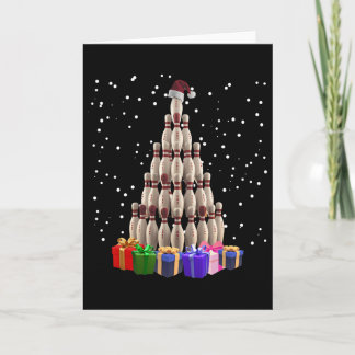 Bowling Christmas Tree Funny Xmas Matching Family Kort