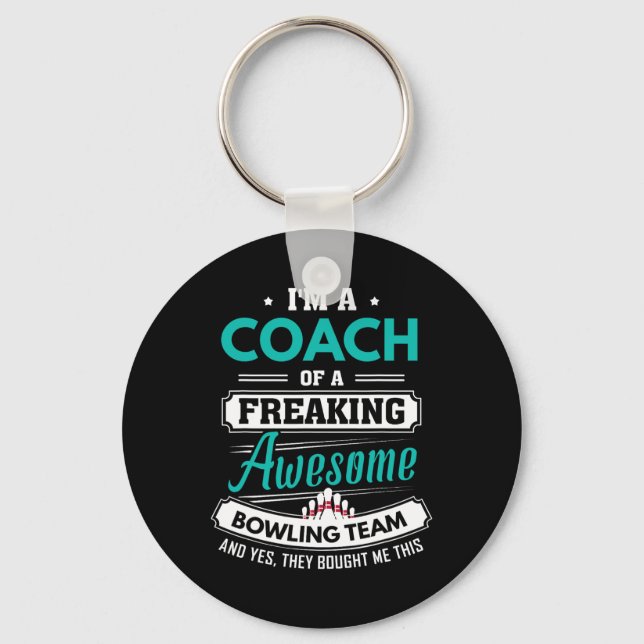 Bowling Coach Bowling Team Coach Gift Nyckelring (Framsida)