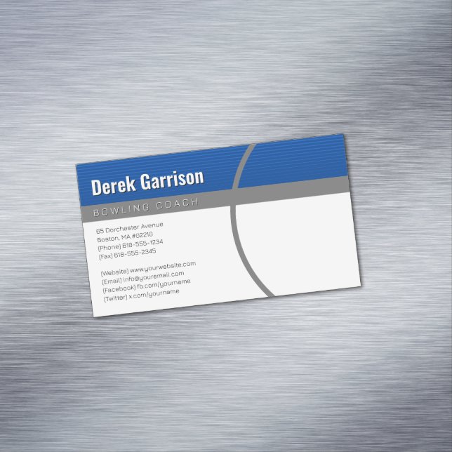 Bowling Coach | Erbjudande om Perfekt Magnetiska Visitkort (In Situ)