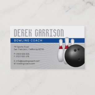 Bowling Coach   Perfekt Idrottserbjudande Deep Blu Visitkort
