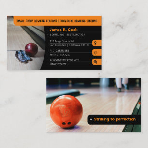 Bowling Coach   Photo Sport Black Visitkort