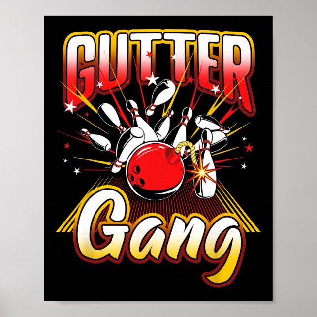 Bowling Coola Gutter Gang Bowlers 10 Pin Poster (Framsidan)