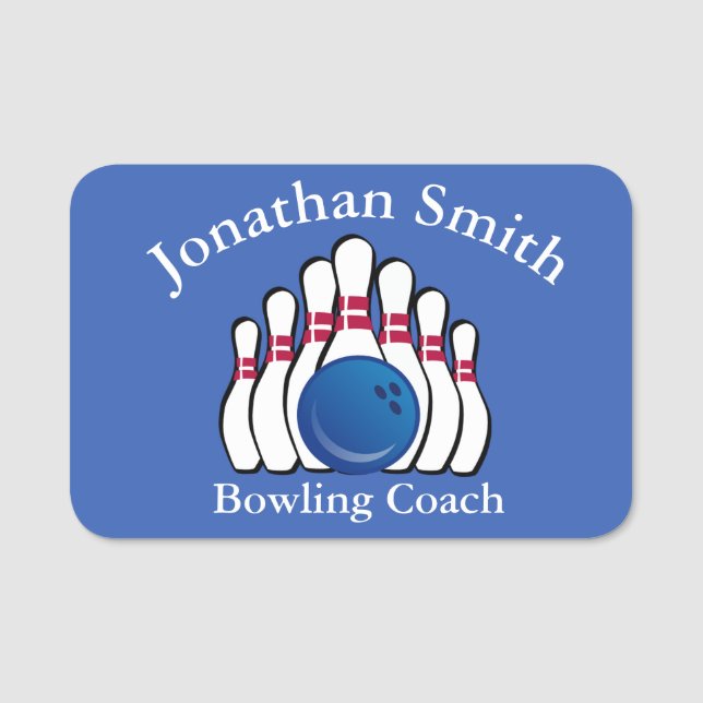 Bowling Design Namn bricka Namnbricka (Framsida)
