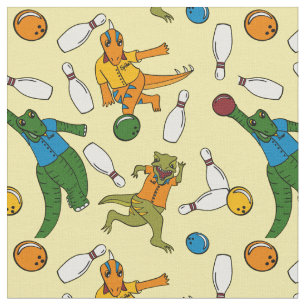 Bowling Dinosaurs Tecknader Patterner Bowlers Tyg