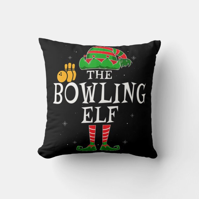 Bowling Elf-gruppen matchar familje- och julbussen Kudde (Framsida)