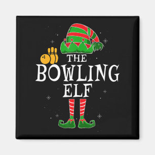 Bowling Elf-gruppen matchar familje- och julbussen Magnet