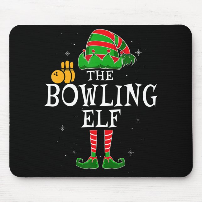 Bowling Elf-gruppen matchar familje- och julbussen Musmatta (Framsidan)