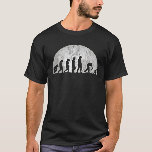 Bowling Evolution Evolution Av Man Koner Käglor T Shirt (Framsida)