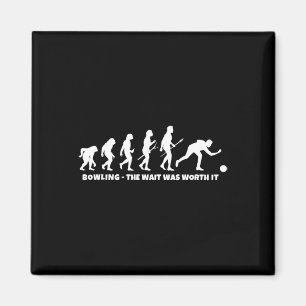 Bowling Evolution - Rolig bowlare och retro bowlin Magnet