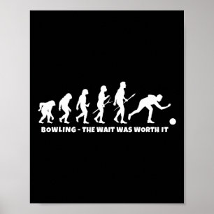 Bowling Evolution - Rolig bowlare och retro bowlin Poster