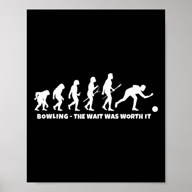 Bowling Evolution - Rolig bowlare och retro bowlin Poster (Framsidan)