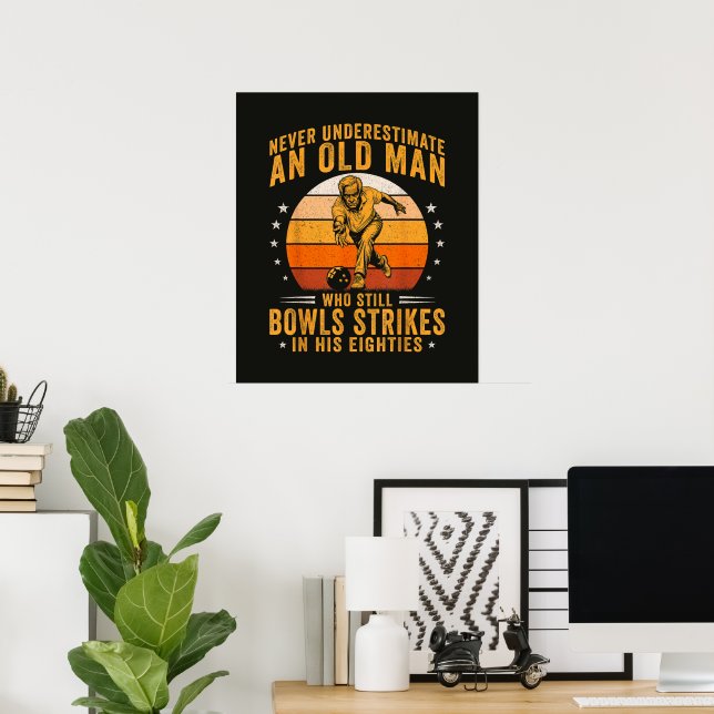 Bowling farfar 80-årsdag poster (Hemmakontoret)