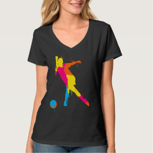 Bowling Flicka Boll Pin Bowlare Strike Lag Bowling T Shirt