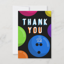 Bowling Födelsagsfest Kosmisk Bowling Neonblå Tack Kort