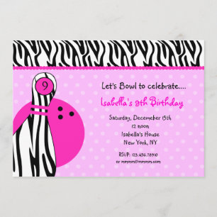 Bowling Födelsedagsfest inbjudan