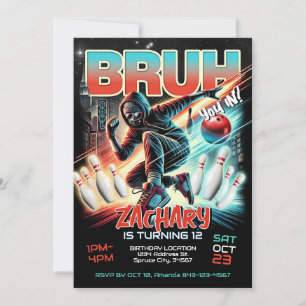 Bowling Födelsedagsfest inbjudan