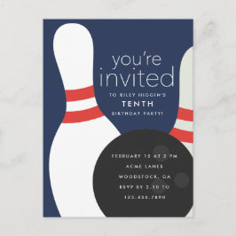 Bowling Födelsedagsfest Inbjudan Vykort