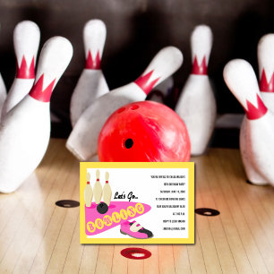 Bowling Födelsedagsfest Inbjudningar