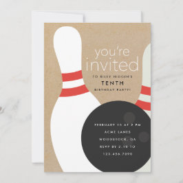 Bowling Födelsedagsfest Inbjudningar