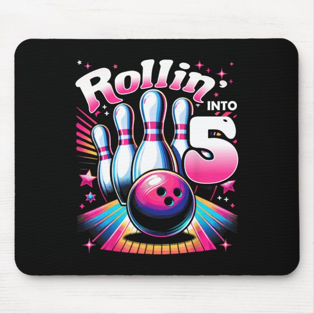 Bowling födelsedagsrullning in i 5 fests 5-års föd musmatta (Framsidan)
