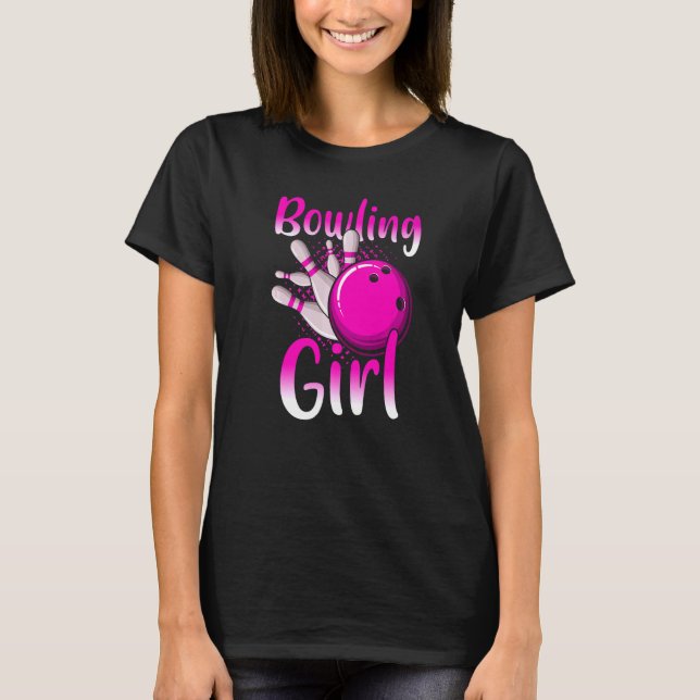 Bowling För barn Coola Bowlareare Flick kalas T Shirt (Framsida)