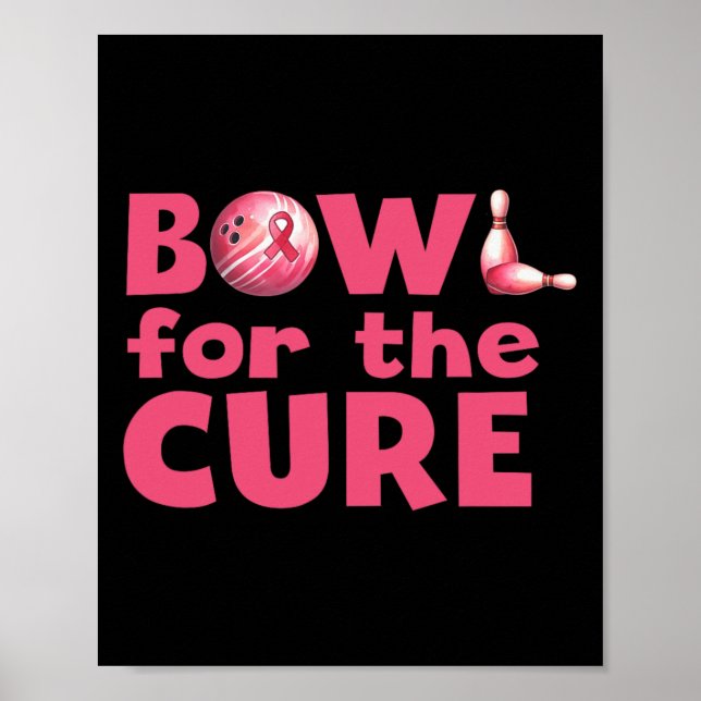 Bowling För Bot Mot Bröstcancer Bowlarpinne Poster (Framsidan)