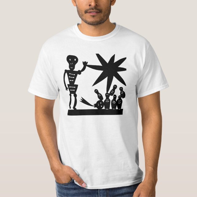 Bowling för fredagnatt t shirt (Framsida)