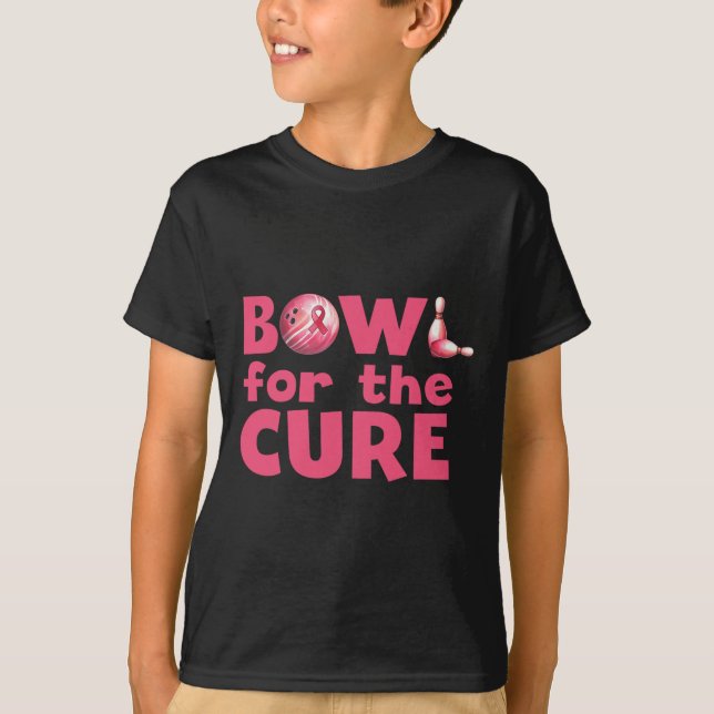Bowling För Kur Bowling Bröstcancer Bowler Pin T Shirt (Framsida)