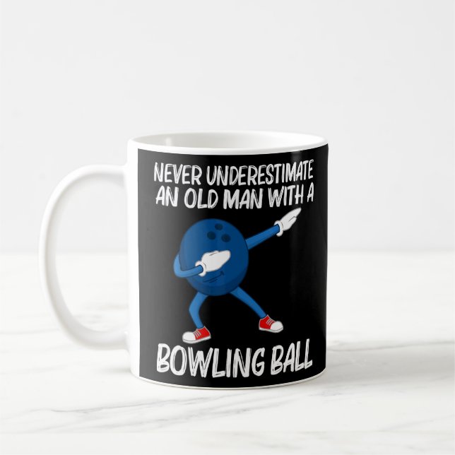Bowling För manar Pappa Dabbing Boll Gräsmatta Bow Kaffemugg (Vänster)