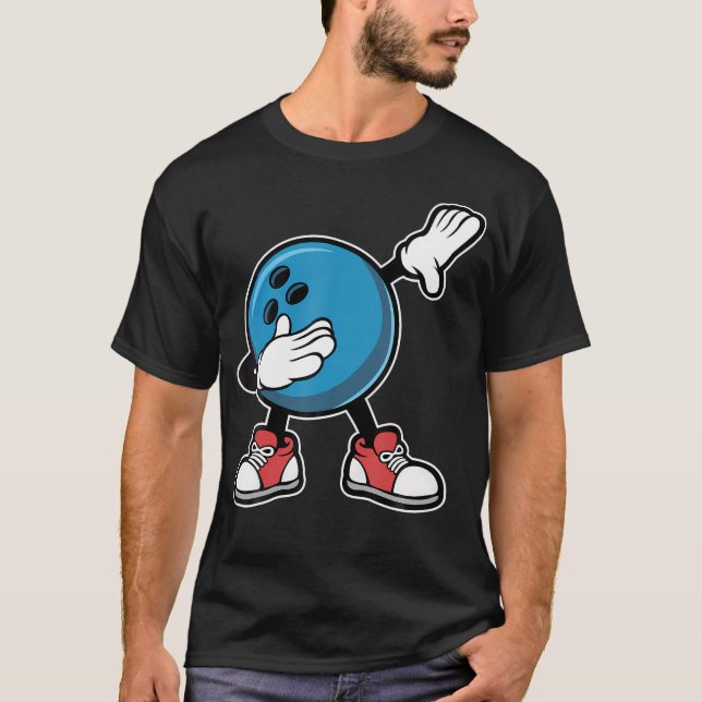 Bowling för pojkar Dabbing Bowlingklot T Shirt (Framsida)