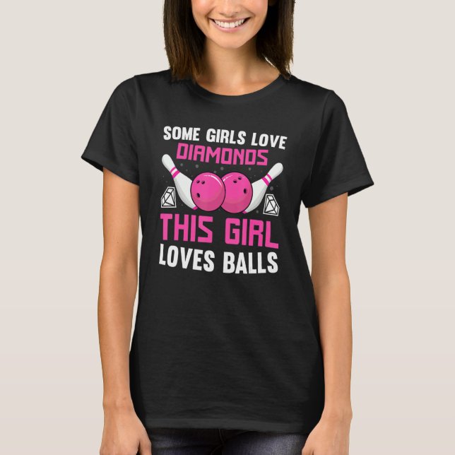 Bowling For Women Girls Track Bowling Spare Bowler T Shirt (Framsida)