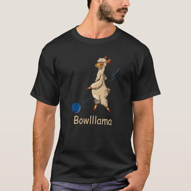Bowling Funny Bowler Sport Llama Alpaca Bowlllama  T Shirt (Framsida)