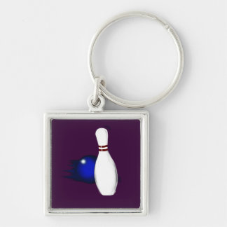 BOWLING Gear for Bowlers Collection Nyckel chain Fyrkantig Silverfärgad Nyckelring