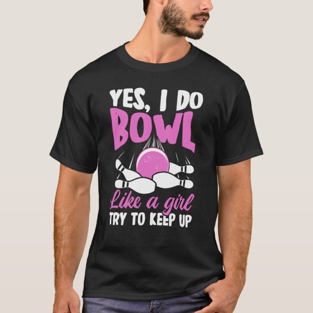 Bowling Girl Princess Pin Bowler Strike Bowling Fa T Shirt (Framsida)