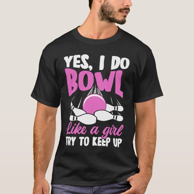 Bowling Girl Princess Pin Bowler Strike Bowling Fa T Shirt (Framsida)