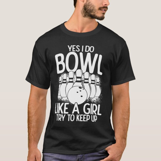 Bowling Girl Princess Pin Bowler Strike Bowling Te T Shirt (Framsida)